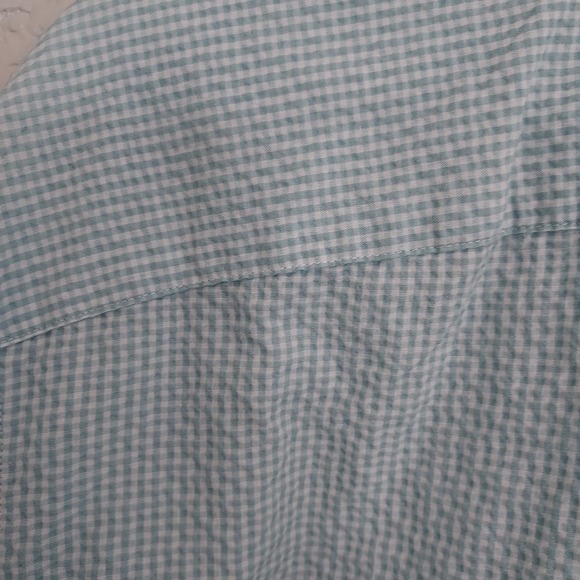 Banana Republic Mint Green Plaid Long Sleeve Button Up Size XL - Picture 8 of 10